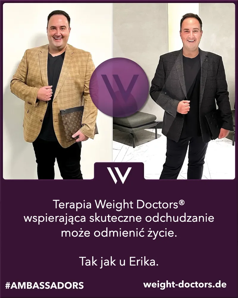 Weight Doctors® przed i po: Erik przed terapią odchudzającą Weight Doctors® i po niej